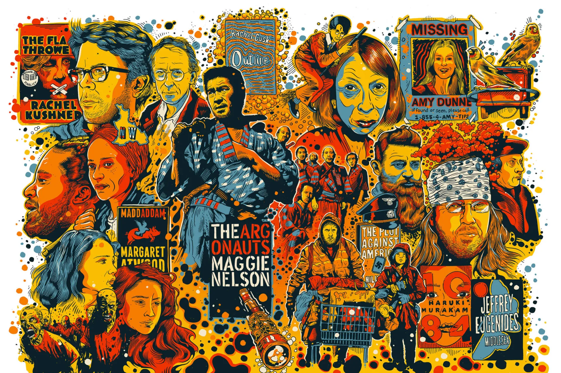 a collage of books and authors