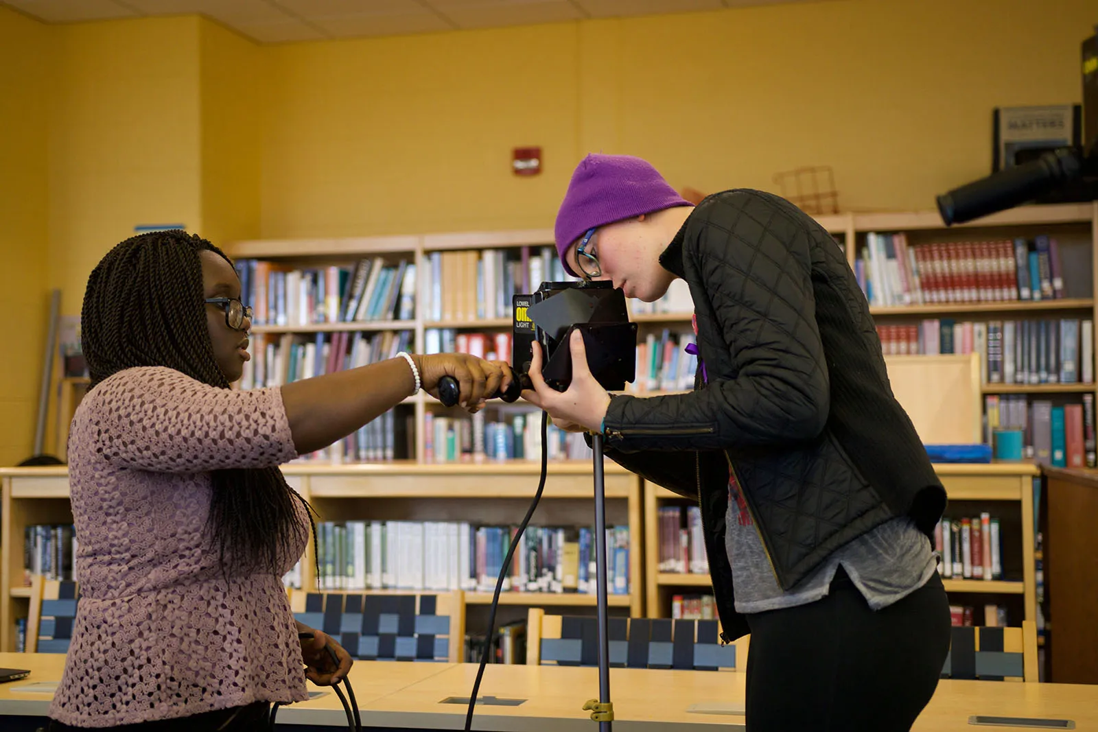 Eden Strachan ’21 and a student
