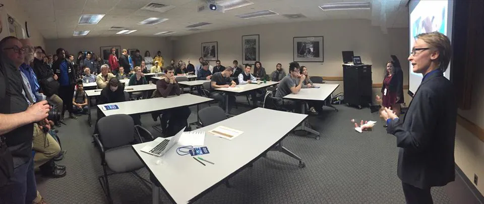 Alum Kelly Sadwin presenting research at the Whalen Symposium