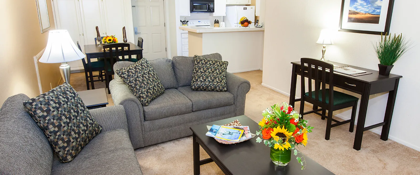 Living room in AVA apartment