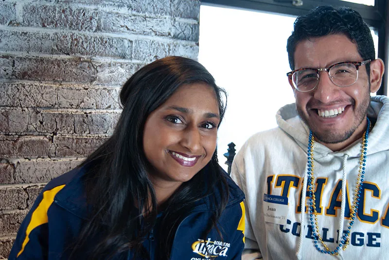 Alums at a viewing party