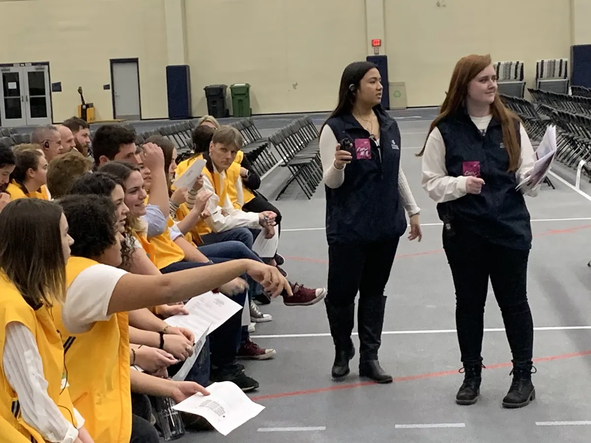 students training other students