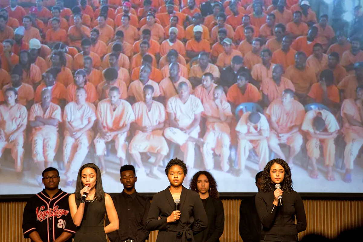 students giving presentation