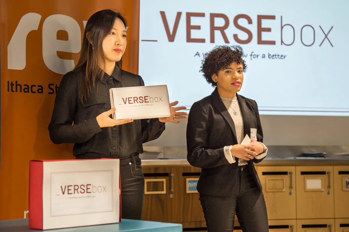 students giving presentation