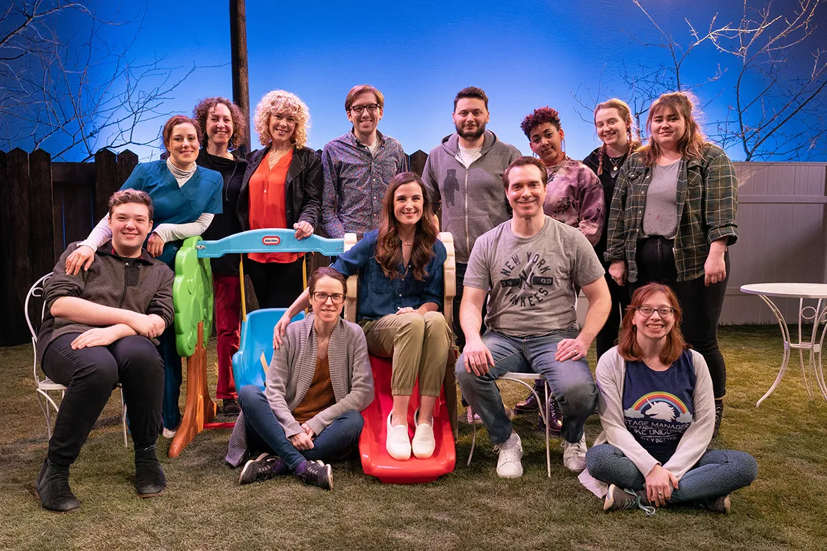 group photo on a theatre set