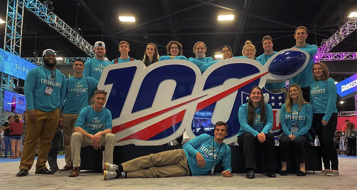 Students at Super Bowl