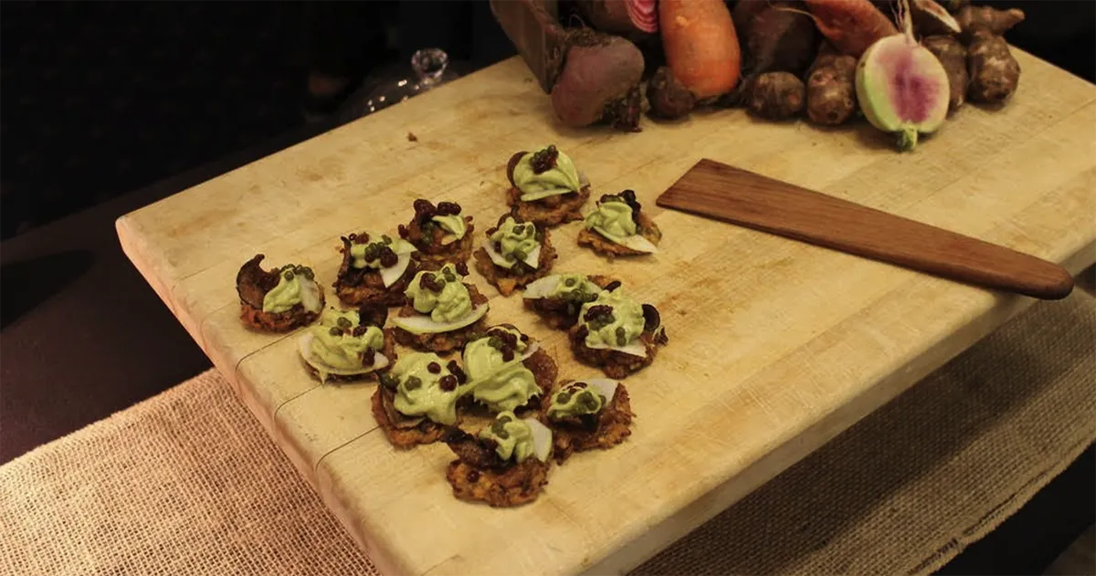 Food presented on a table