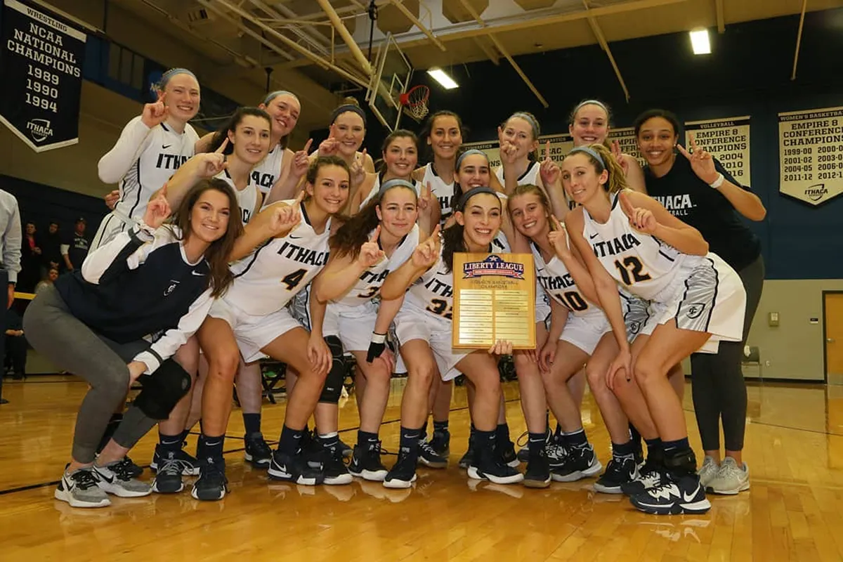 Women's basketball celebration