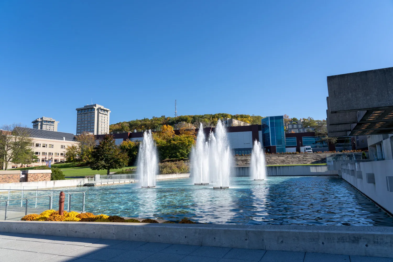 fountains on campus