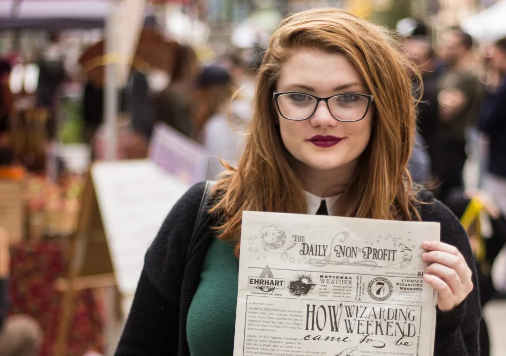 Woman holding a paper