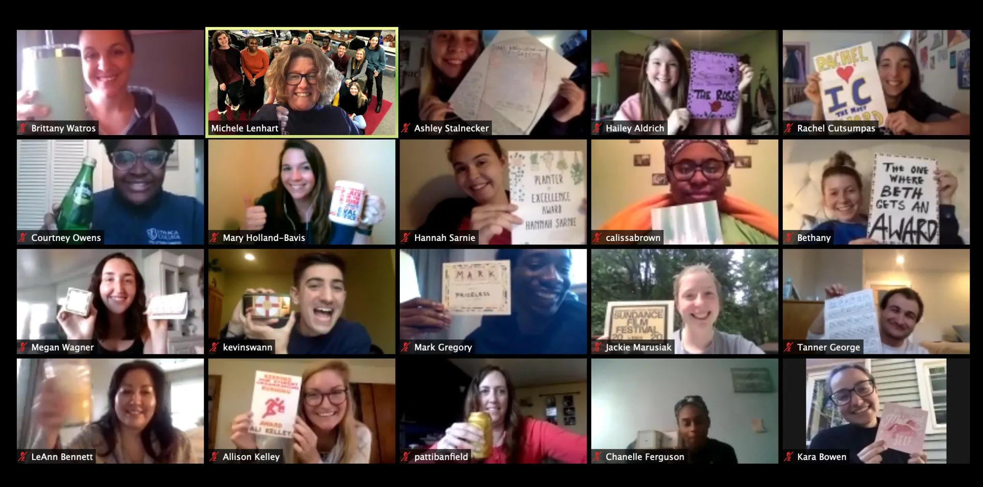 24 Zoom Room Boxes of People Smiling 