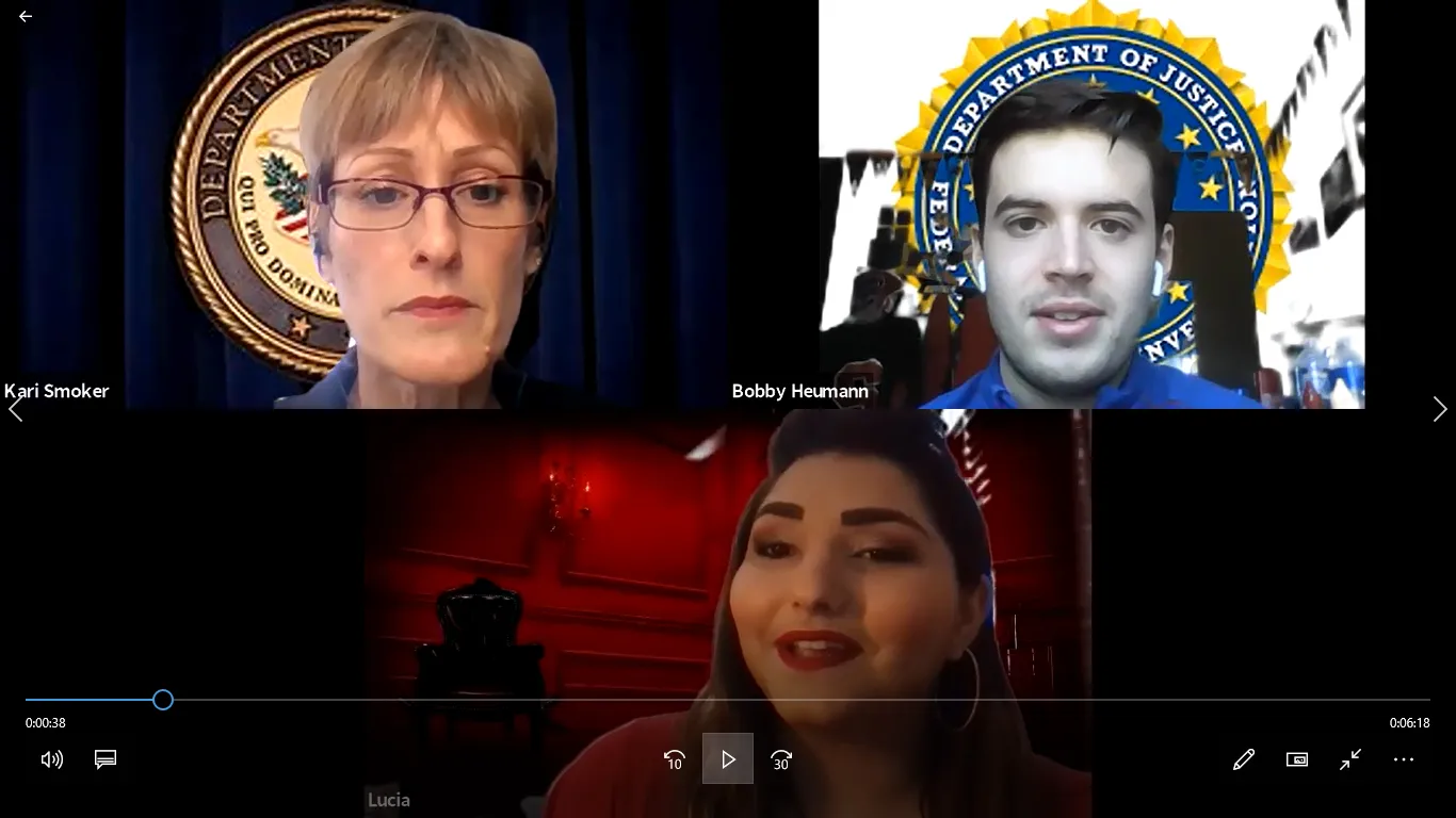 screen grab from role-playing exercise