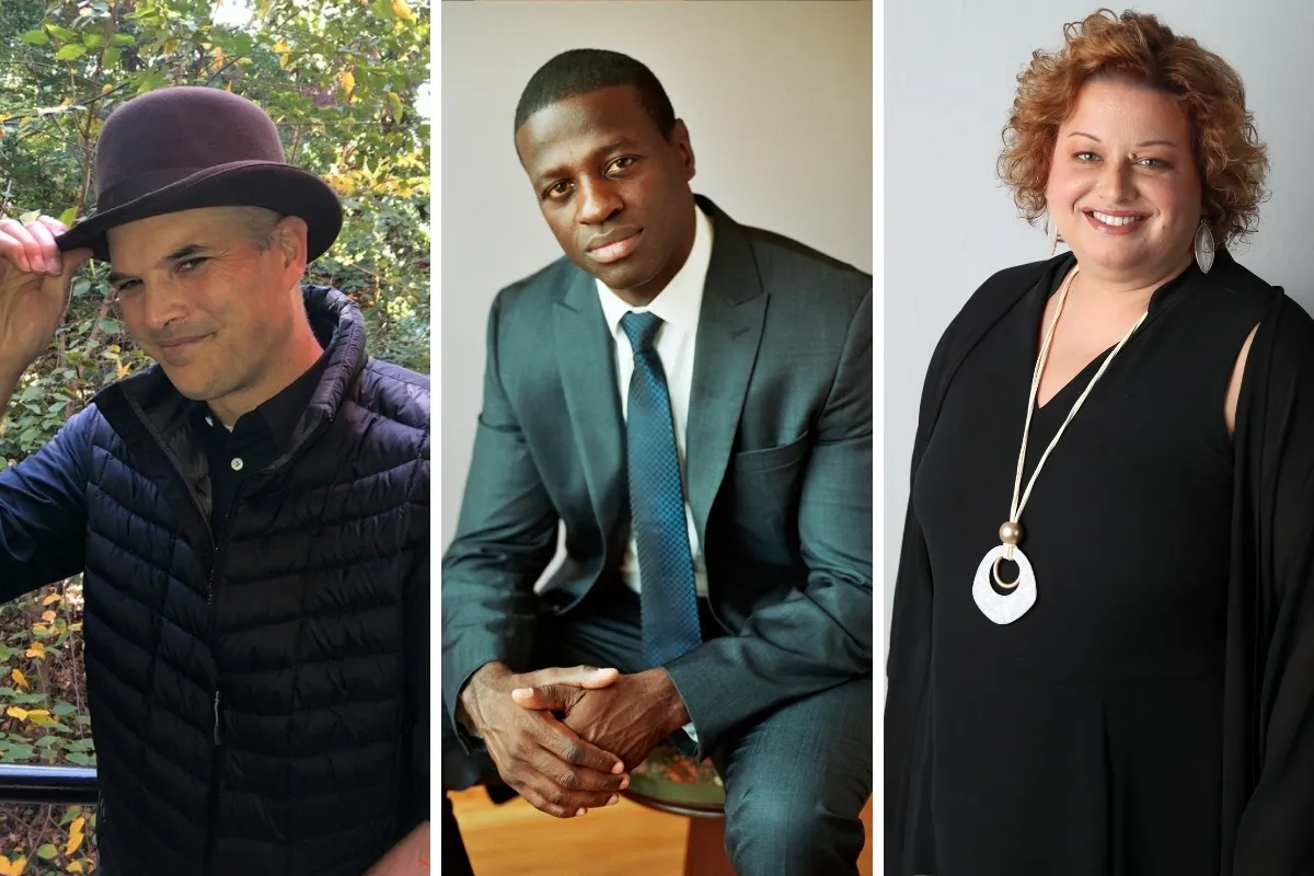 photo collage of Matt Taibbi, Lawrence Bartley, and Carla Minet