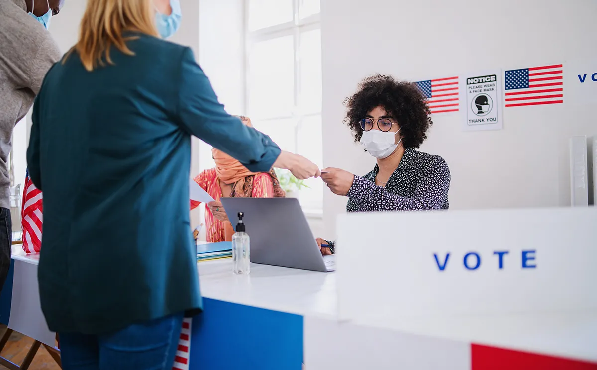 woman voting
