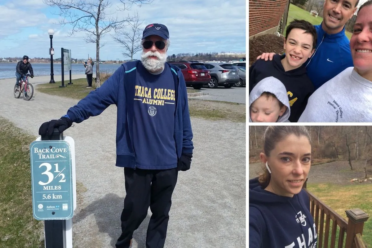 a photo collage of runners