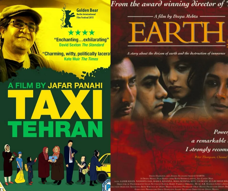 Movie posters of  “Taxi Tehran” and “1947: Earth”