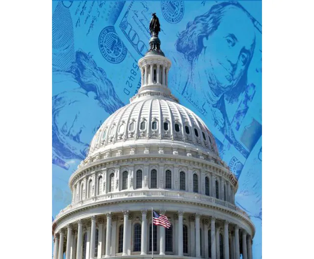 capitol building with money behind it