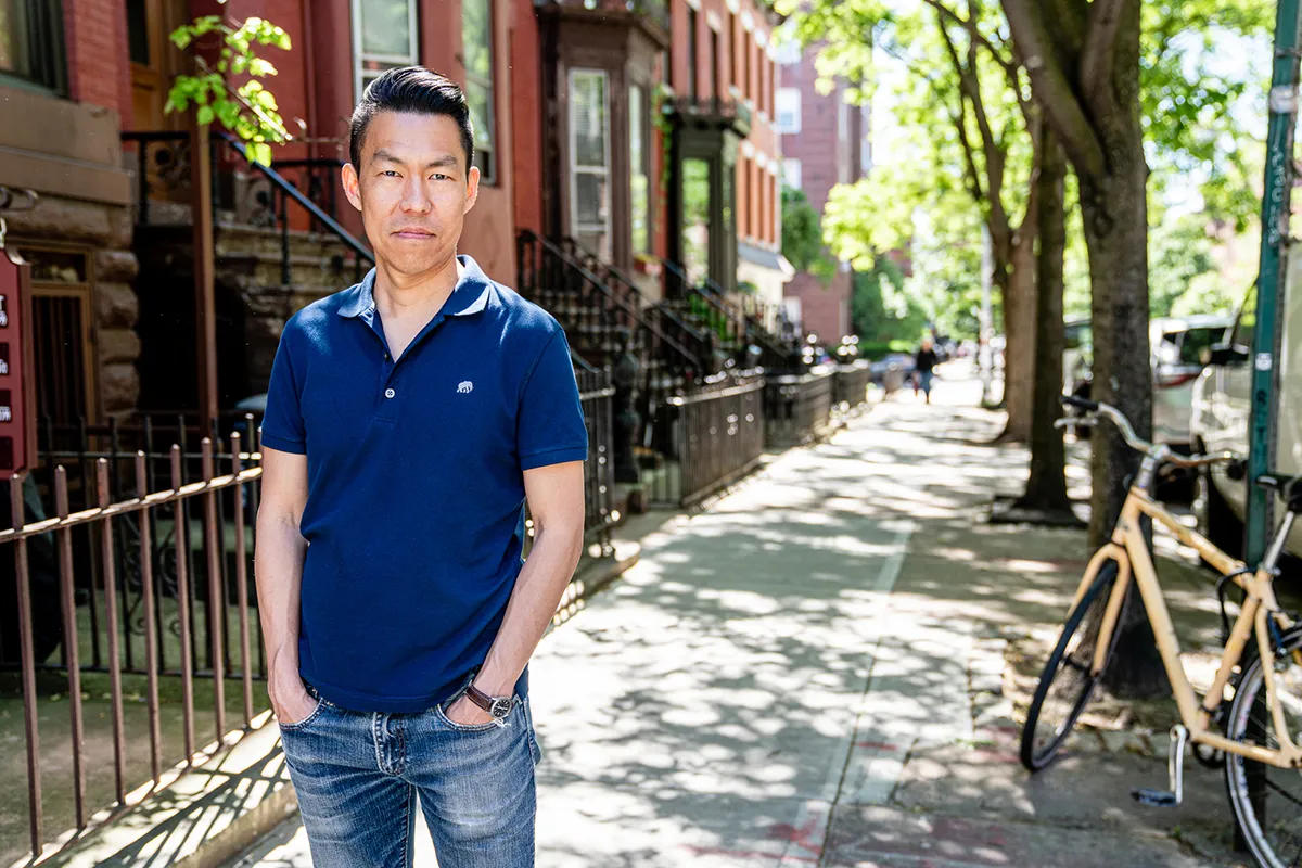 man on a New York City street