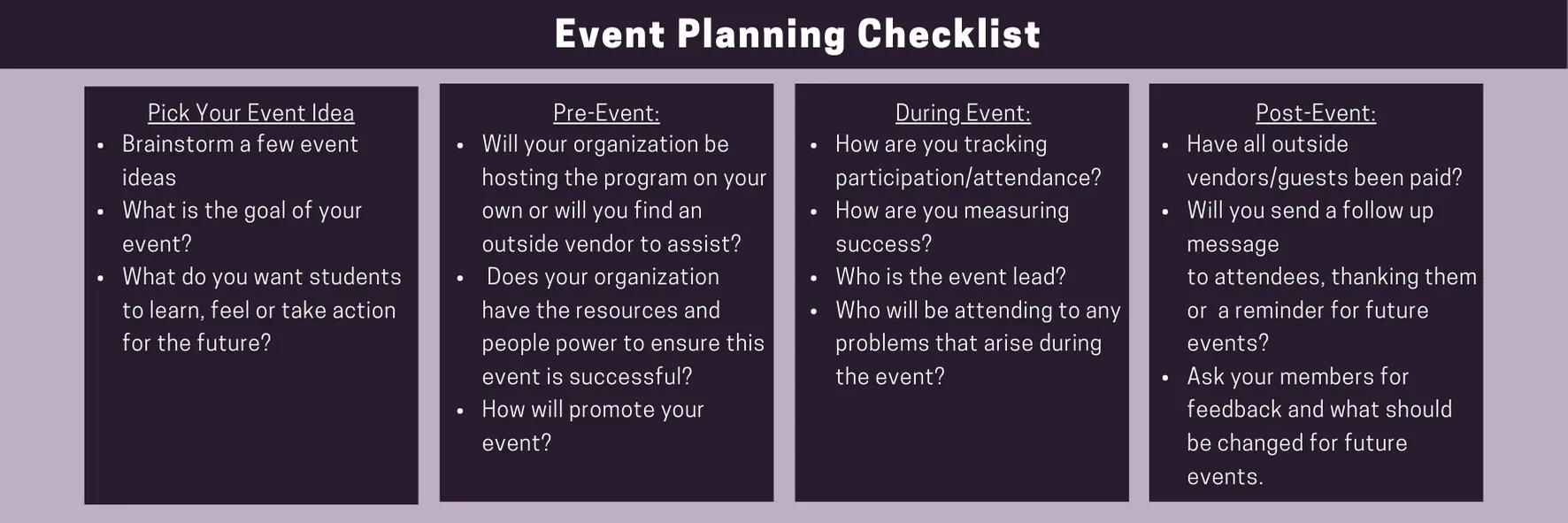 event planning checklist