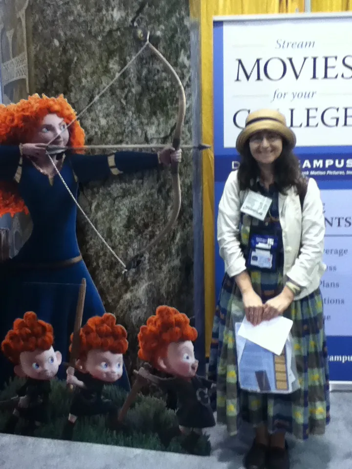 Cathy Michael at a vendor display during an American Library Association Annual Meeting.