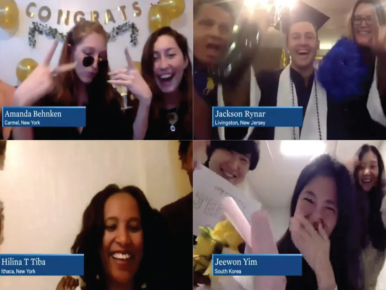 students celebrating