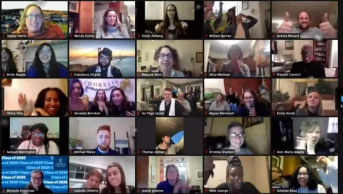 zoom attendees at graduation celebration