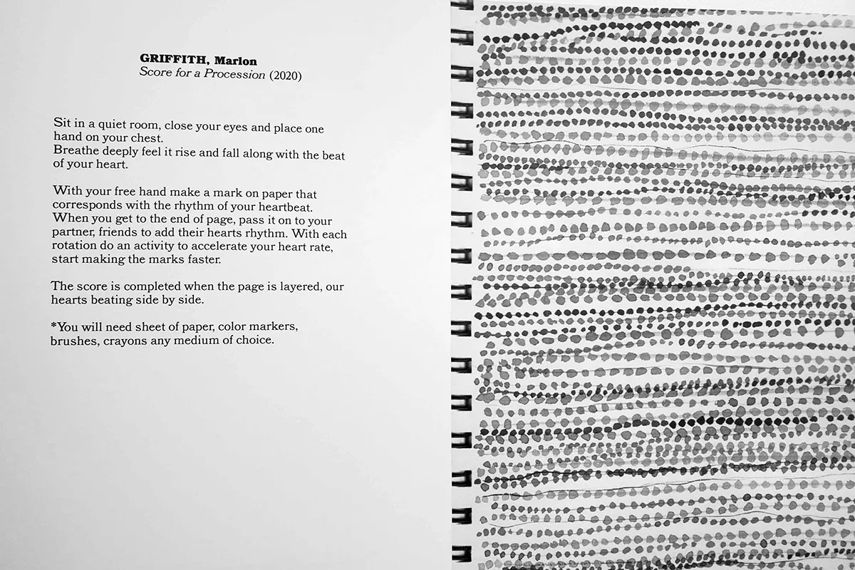 notebook with writing and shapes