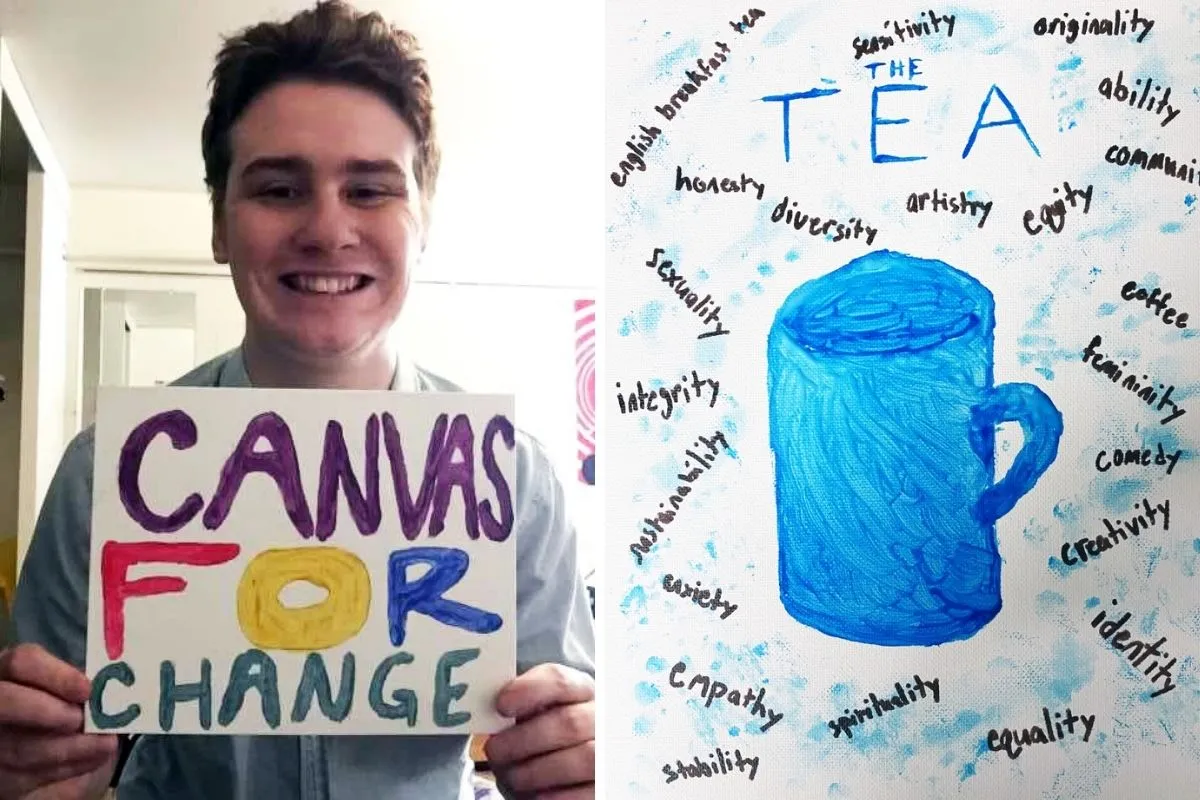 student and painting