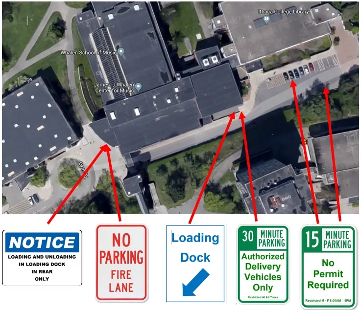 School of Music Parking Signs