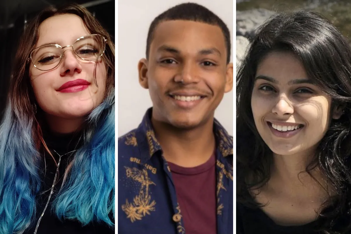 Chloe Eberhard ’23 (left) Dehron Smith ’23 (middle) and Himadri Seth’23 (right)