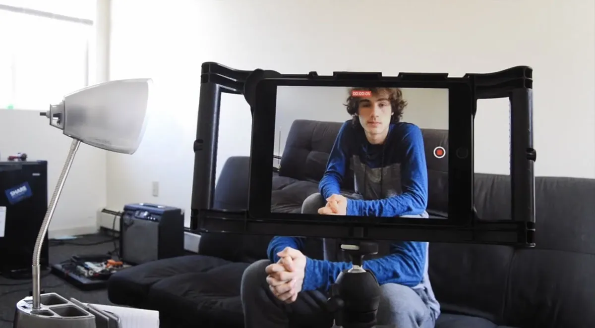 Ryan Bieber behind a camera