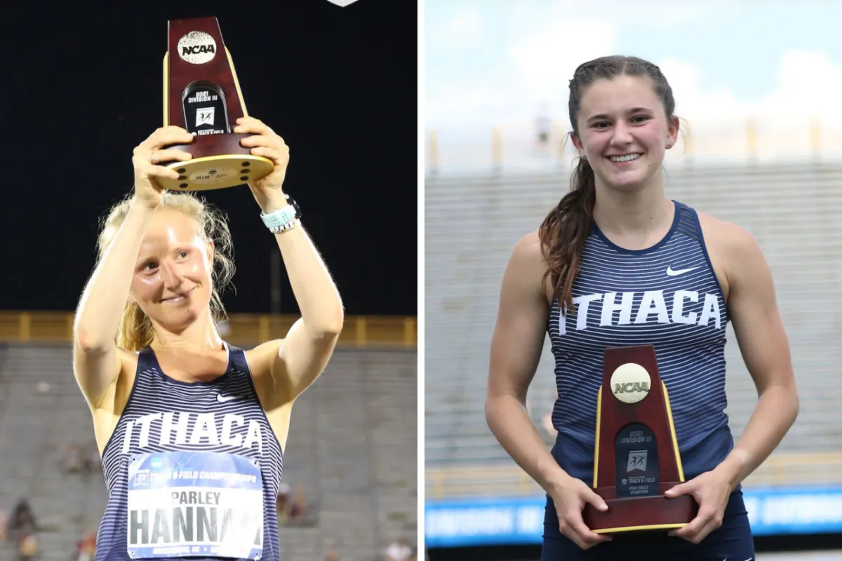 Parley Hannan and Meghan Matheny holding trophies