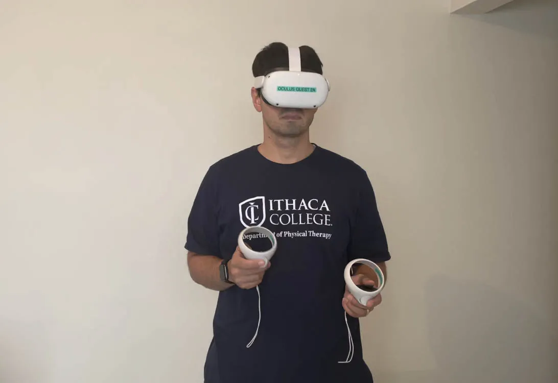 person with VR tech