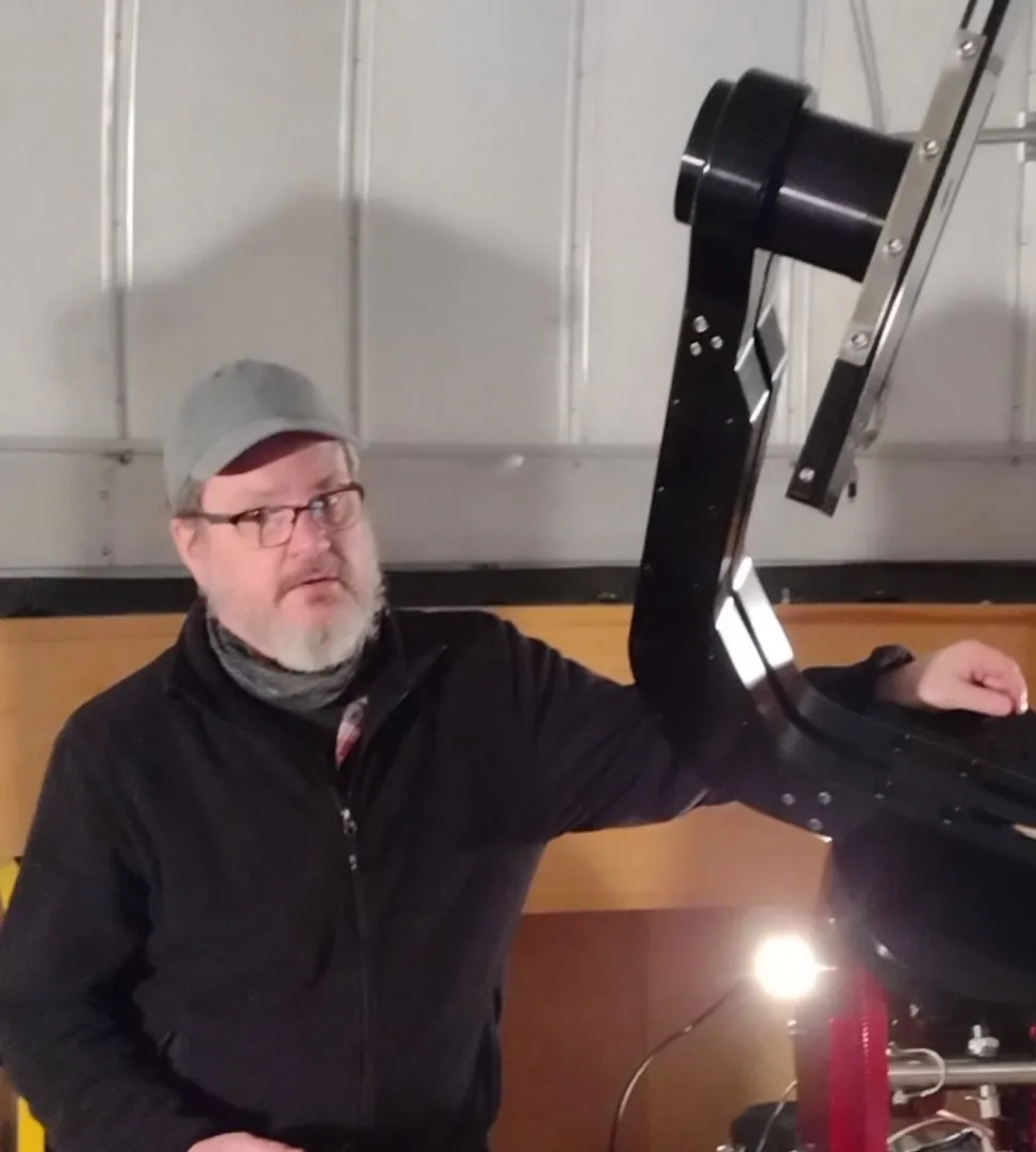 Professor Price at the Clinton B. Ford Observatory