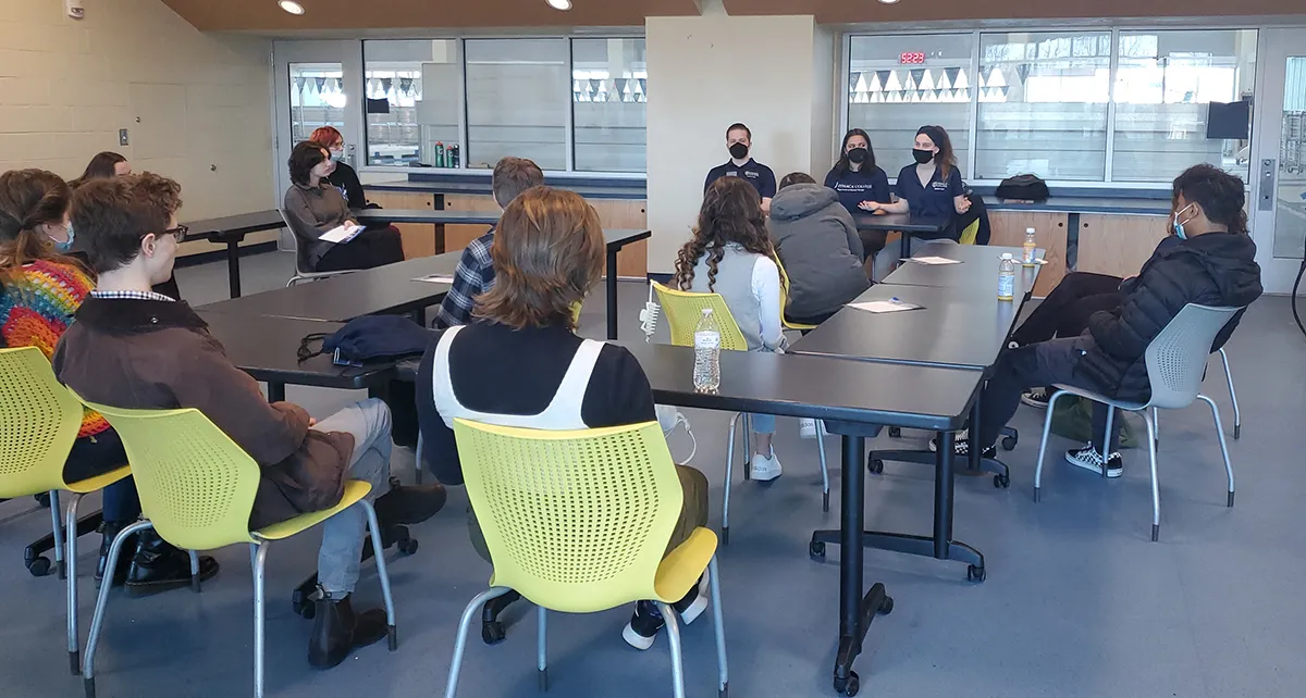 Students sitting in a classroom
