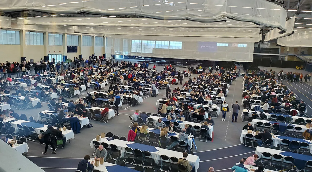 Overhead shot of Glazer arena