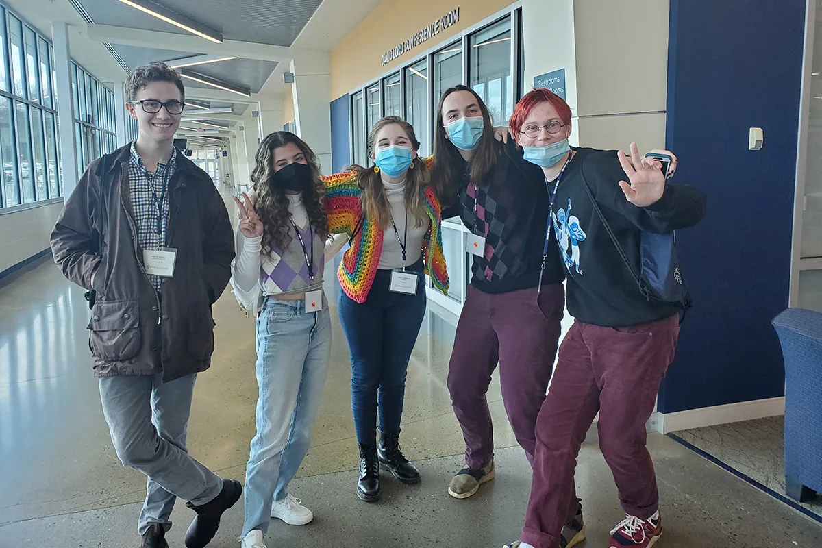 Students standing together