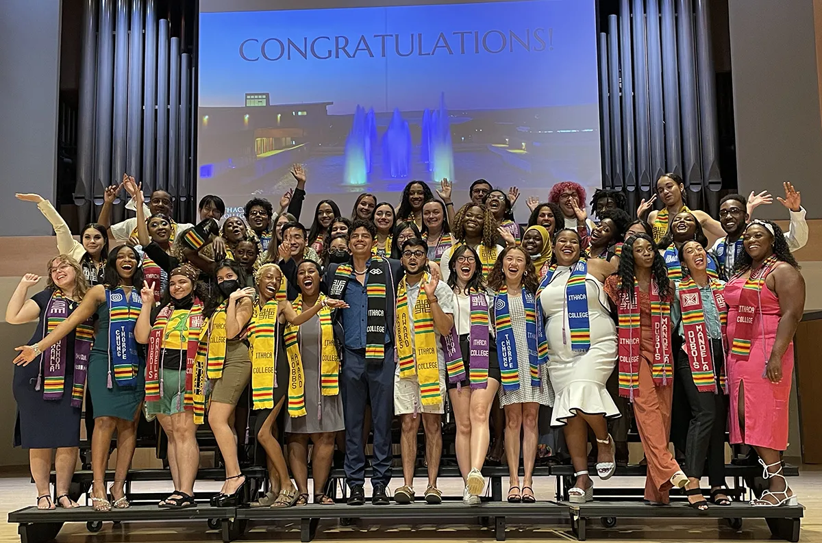 All students on stage in their stole.
