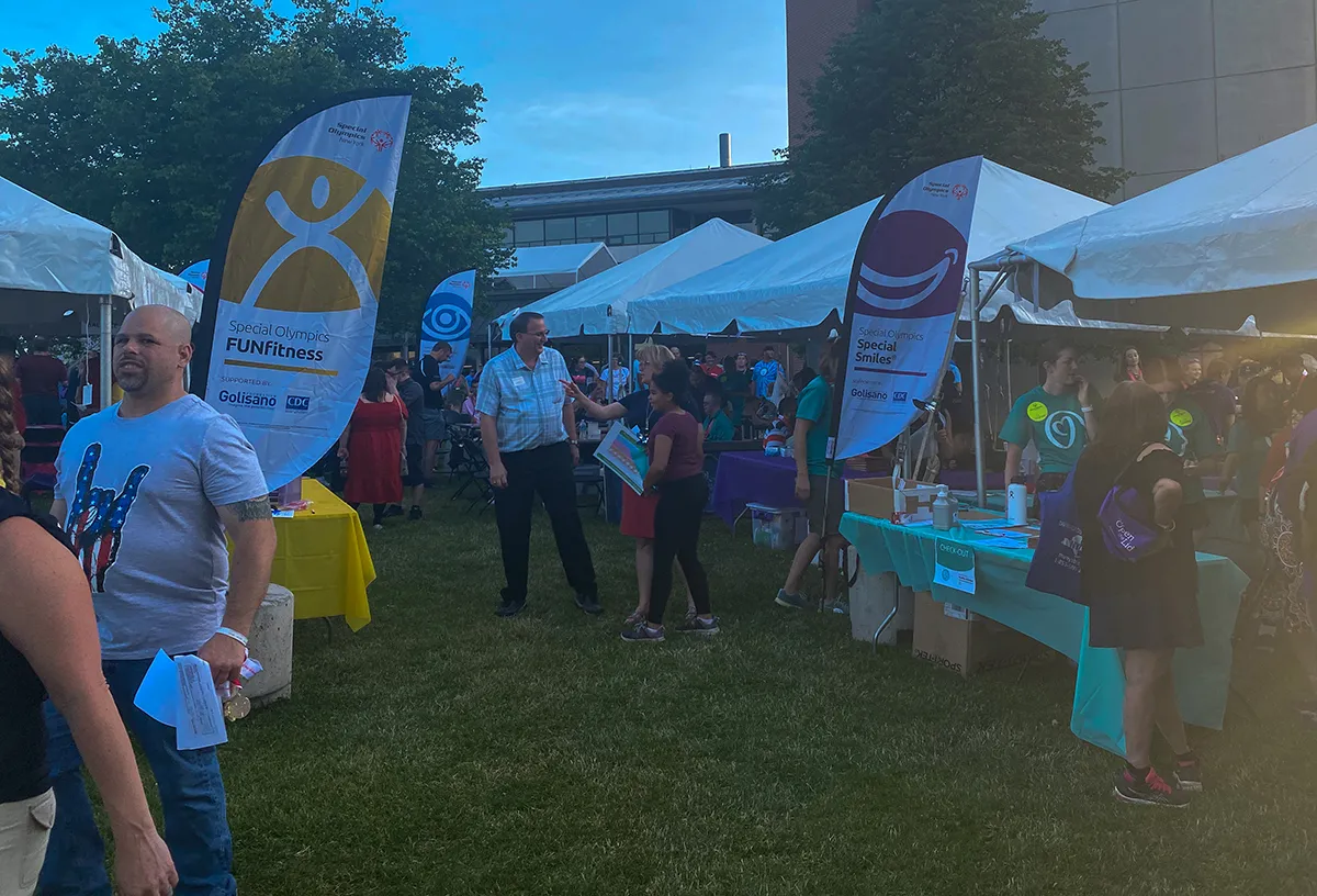 Outdoor shot of the Healthy Athlete Screening Stations