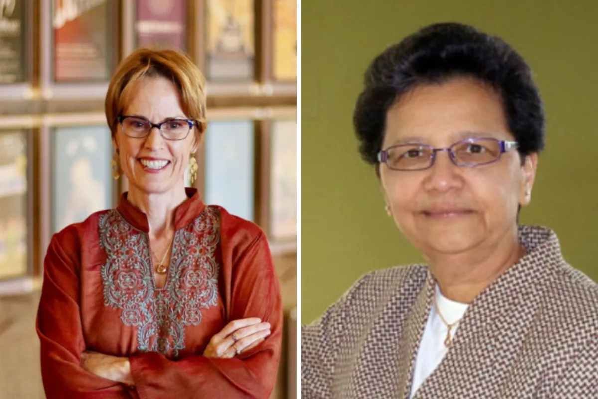 Headshots of Kathleen Mulligan and Alka Bramhandkar 