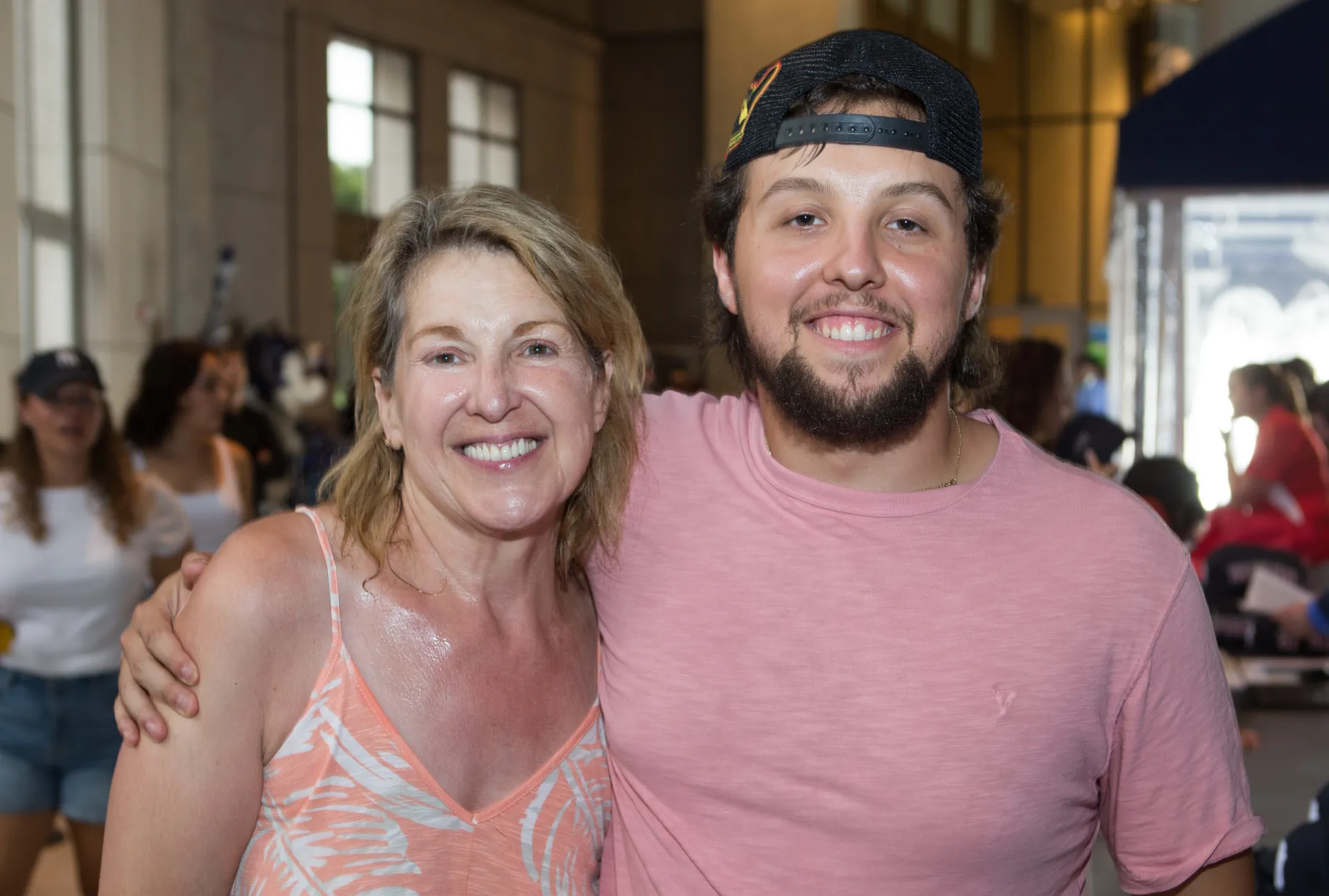 Lance Amarillo (left) attended the game with his mom, Mary Jacobs.