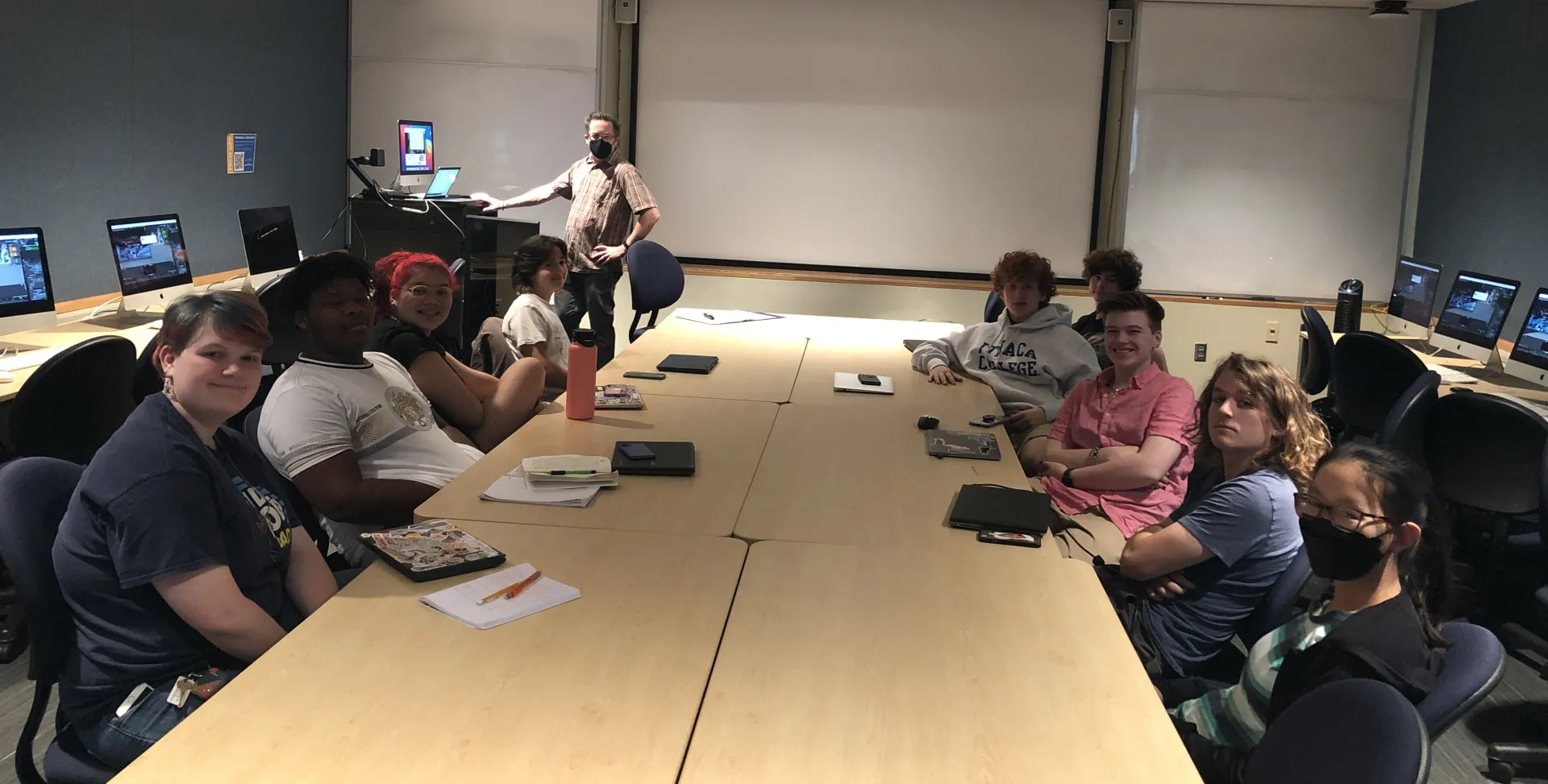 Students sitting at a table