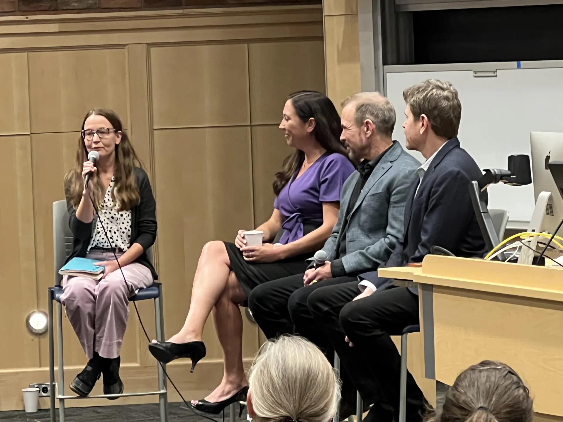 Panelist (right to left: Elizabeth Bergman, Becky Preve, Joe Applebaum, Stu Maddux)