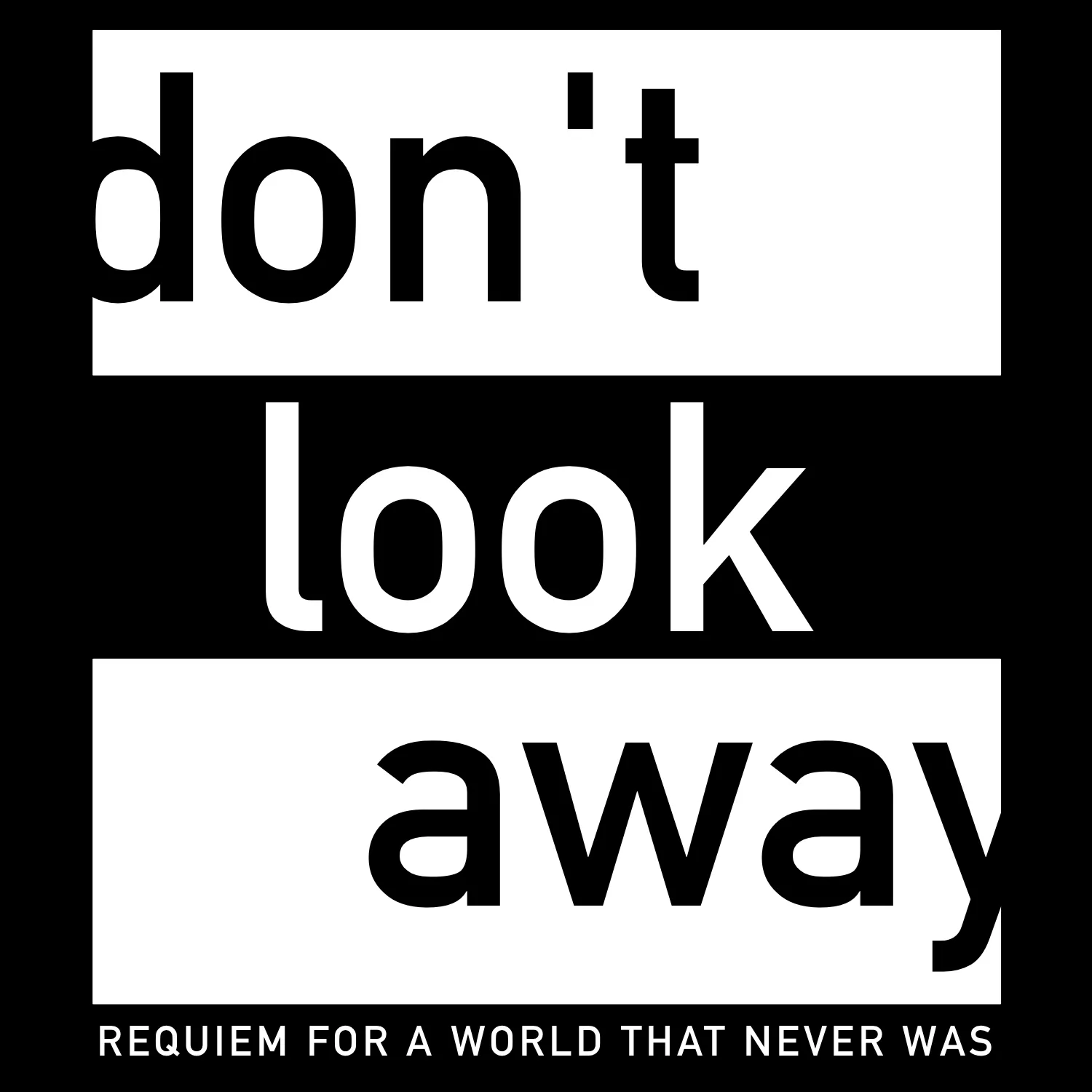 words on a black and white background