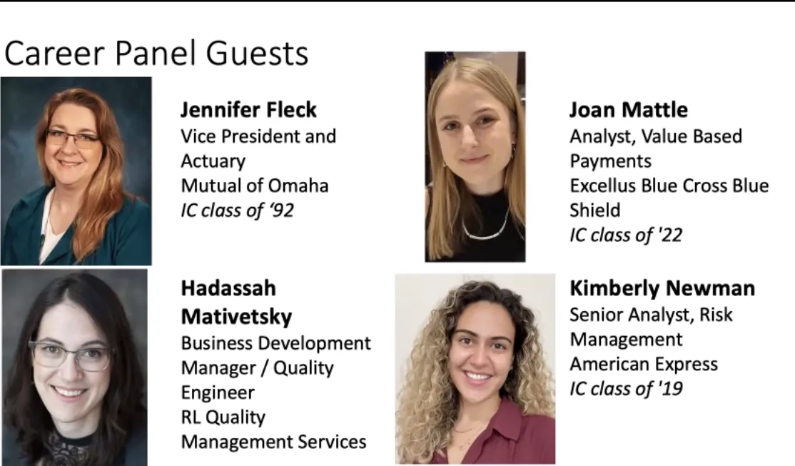 Panelists for Women in Math