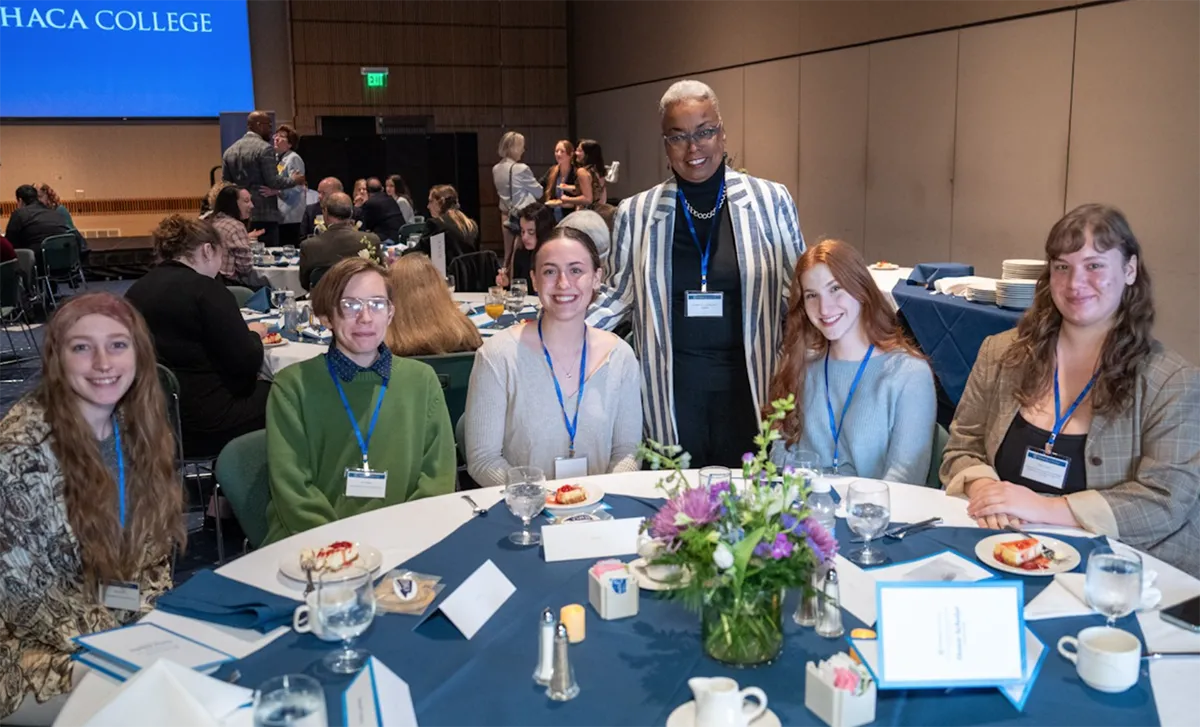 President Cornish with students