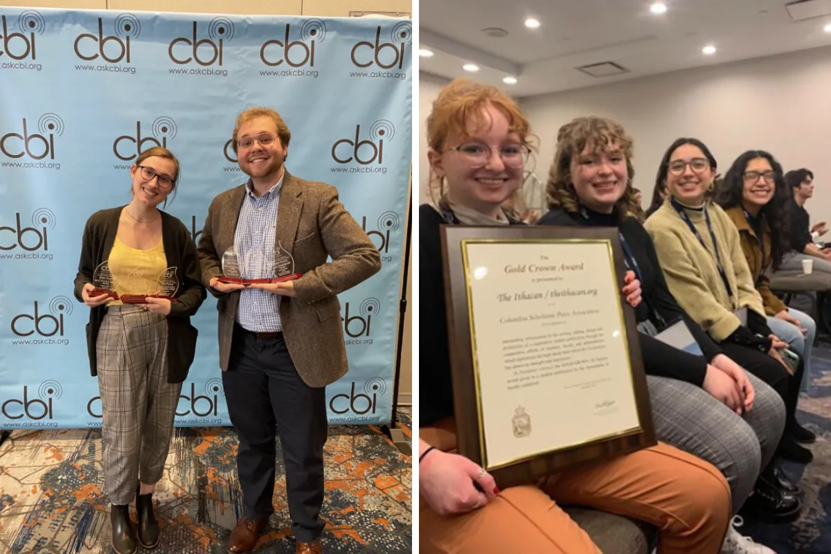 Students holding awards