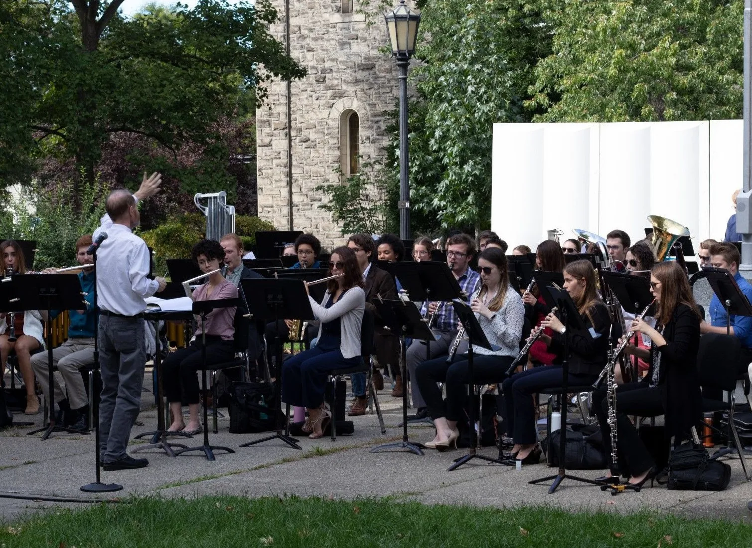 musicians performing in a park