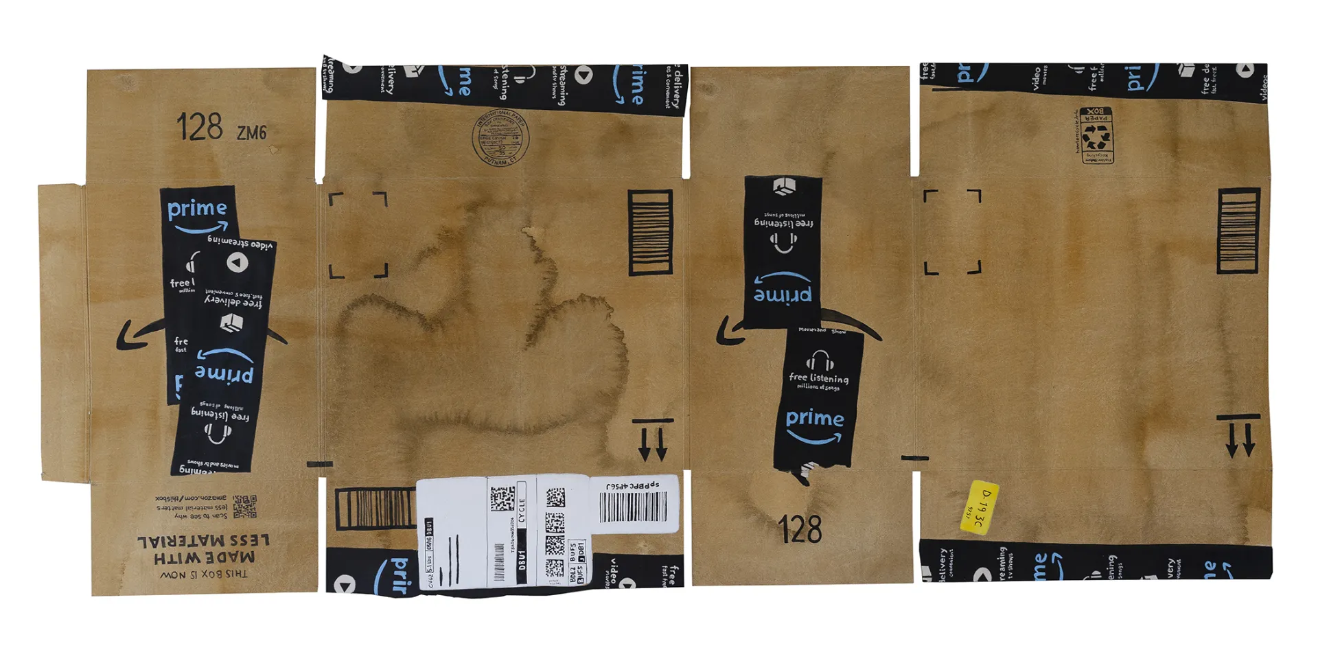 flattened Amazon Box [drawing] by Joan Linder