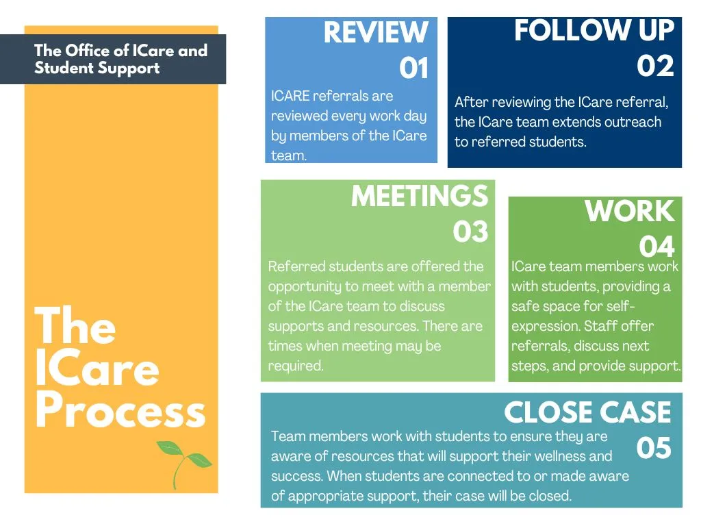 Flow chart of ICare processes after receiving a referral